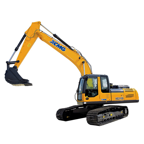How does an excavator's boom work